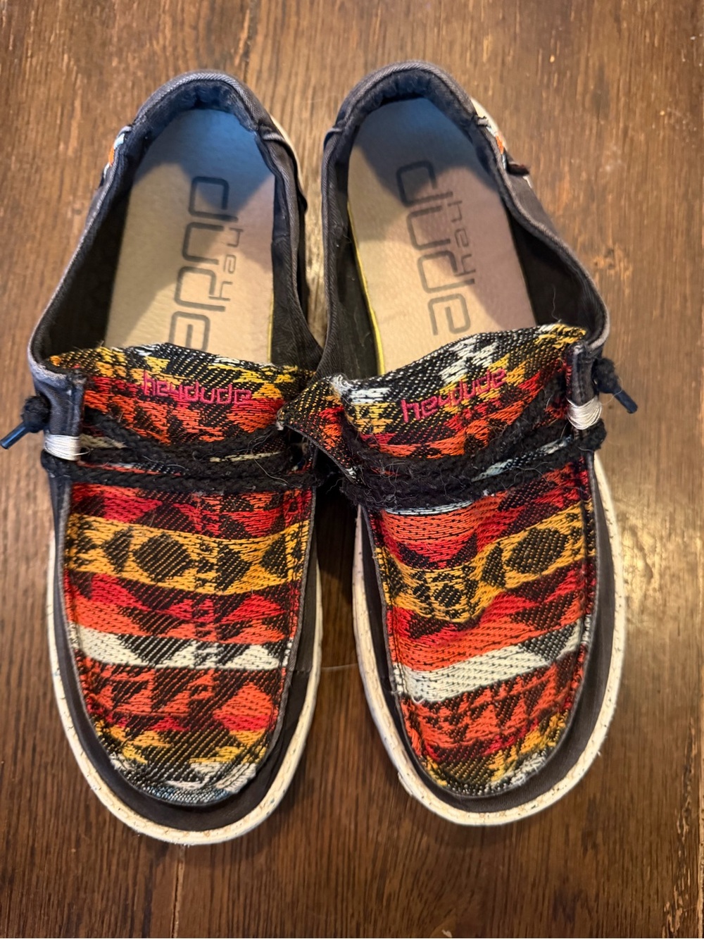 Hey Dude Women Moccasins in Red, Yellow, Black